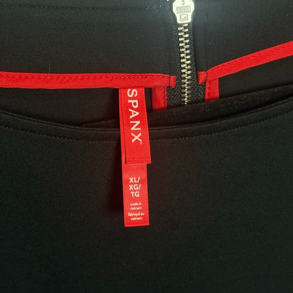 SPANX Black Ponte Knit Shift Dress XL, Sculpting Stretch, Back Zip - Picture 2 of 10